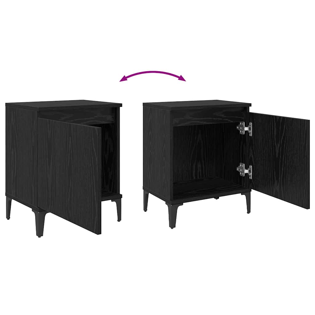 Nattbordskap Svart Eik 40 x 30 x 50 cm Konstruert tre