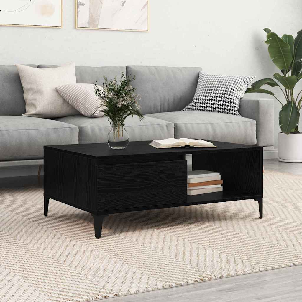 Kaffebord Svart eik 90 x 60 x 35 cm Konstruert tre