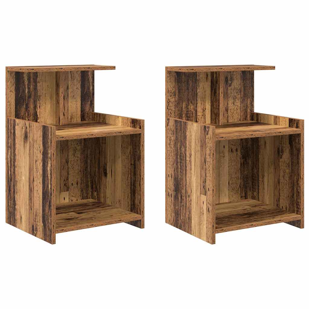 Nattbordskap 2 pcs Gammelt tre 40 x 35 x 60 cm Konstruert tre