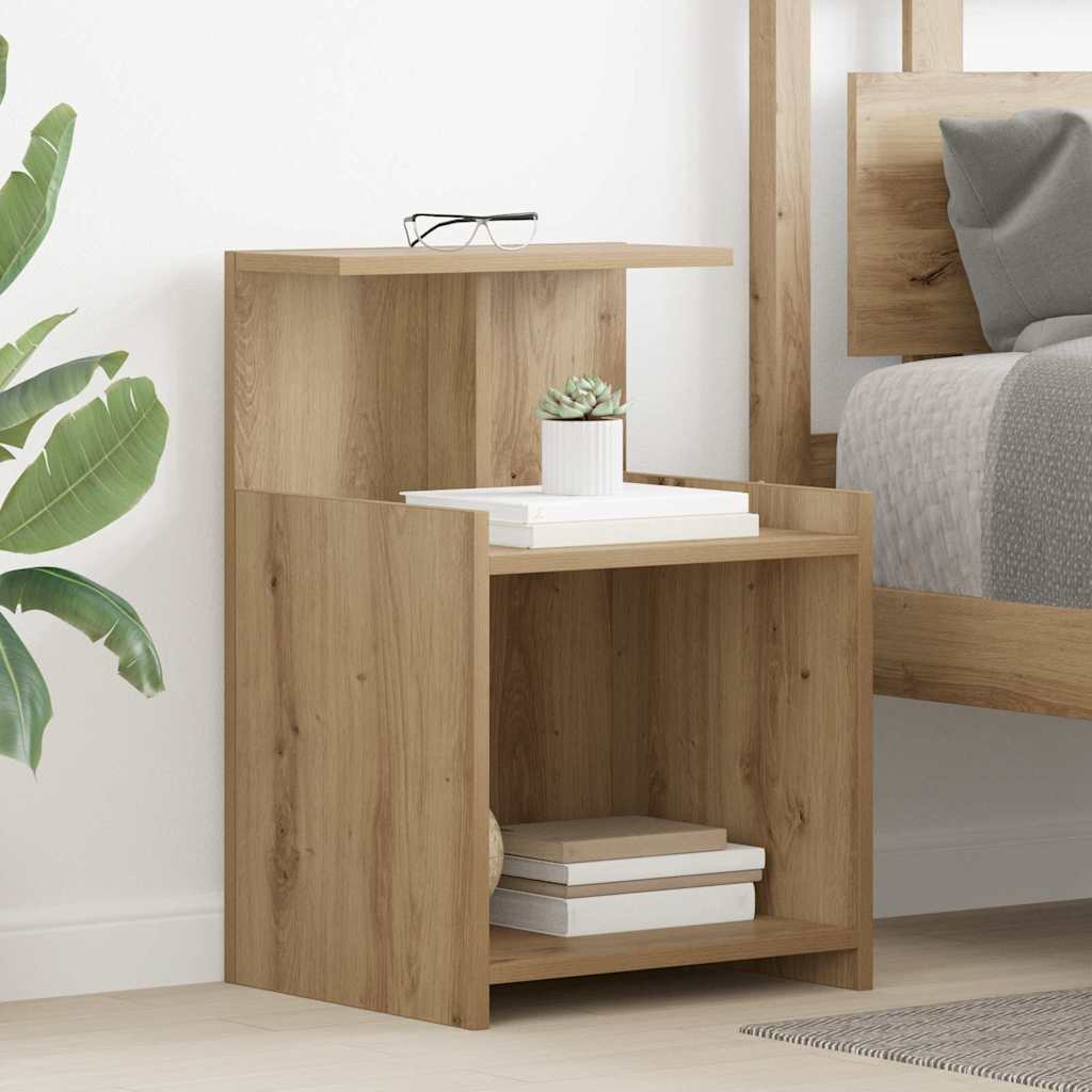 Nattbordskap 2 pcs Artisan Eik 40 x 35 x 60 cm Konstruert tre
