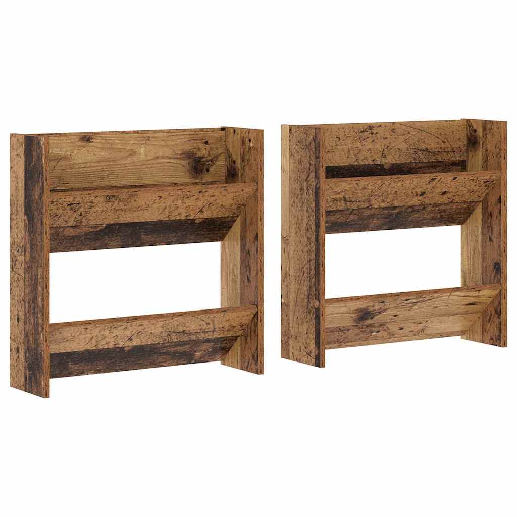 Sko Skap 2 pcs Gammelt tre 60 x 18 x 60 cm Konstruert tre