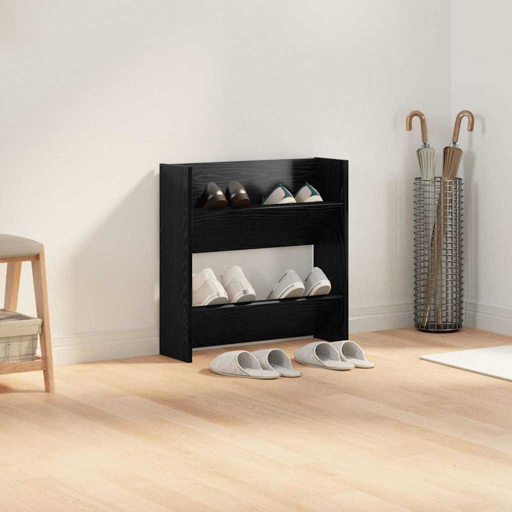 Sko Skap med hylle Svart Eik 60 x 18 x 60 cm Konstruert tre