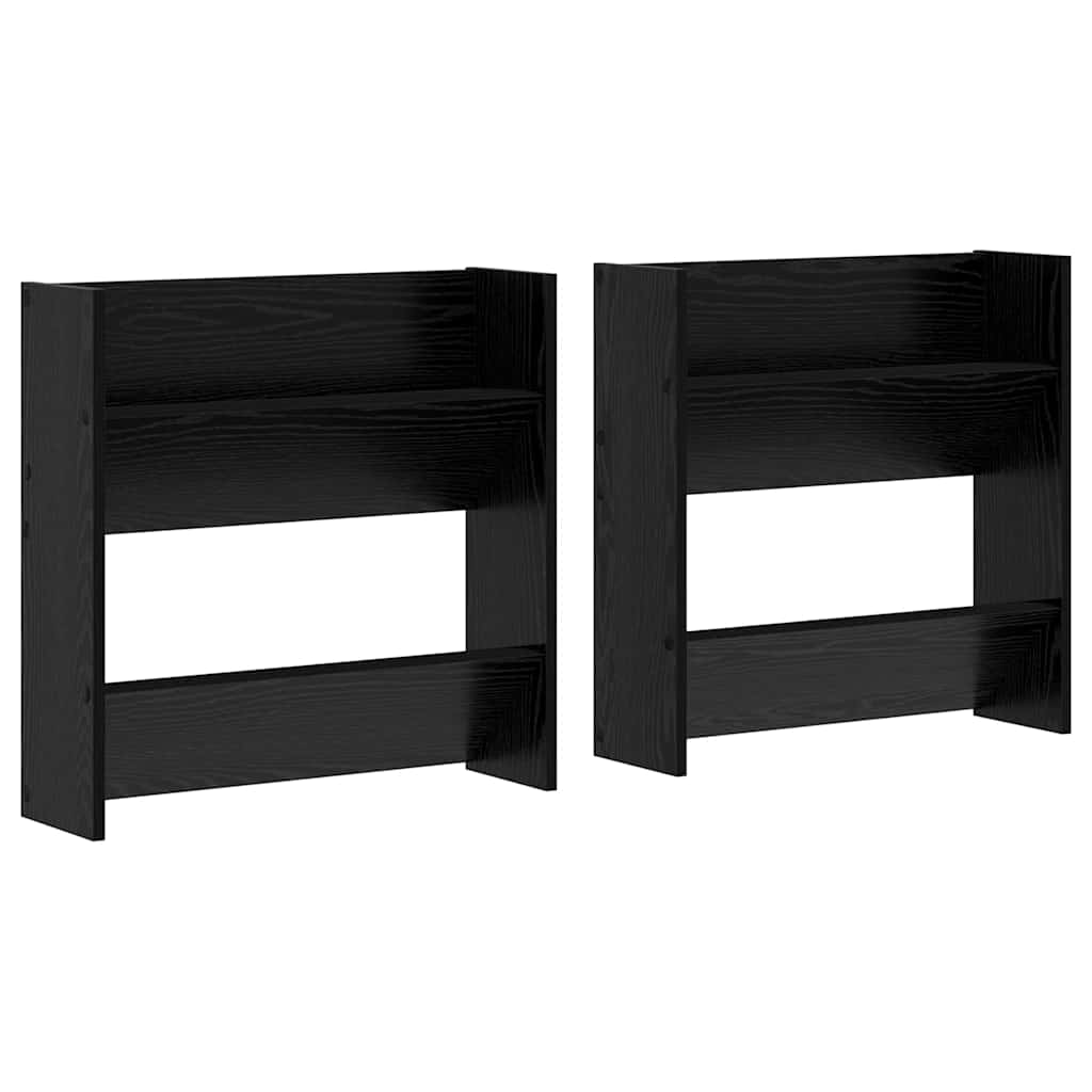 Sko Skap 2 pcs Svart Eik 60 x 18 x 60 cm Konstruert tre
