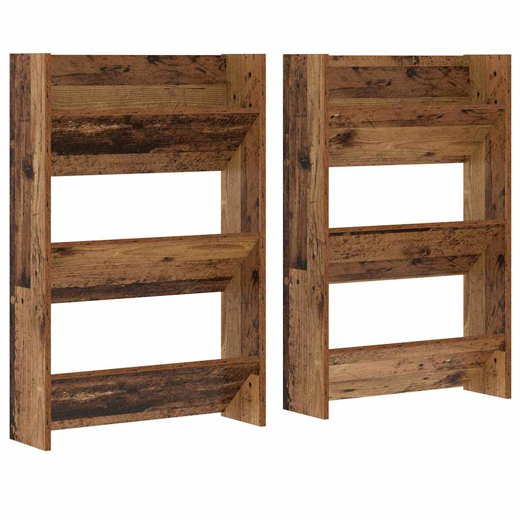 Sko Skap 2 pcs Gammelt tre 60 x 18 x 90 cm Konstruert tre