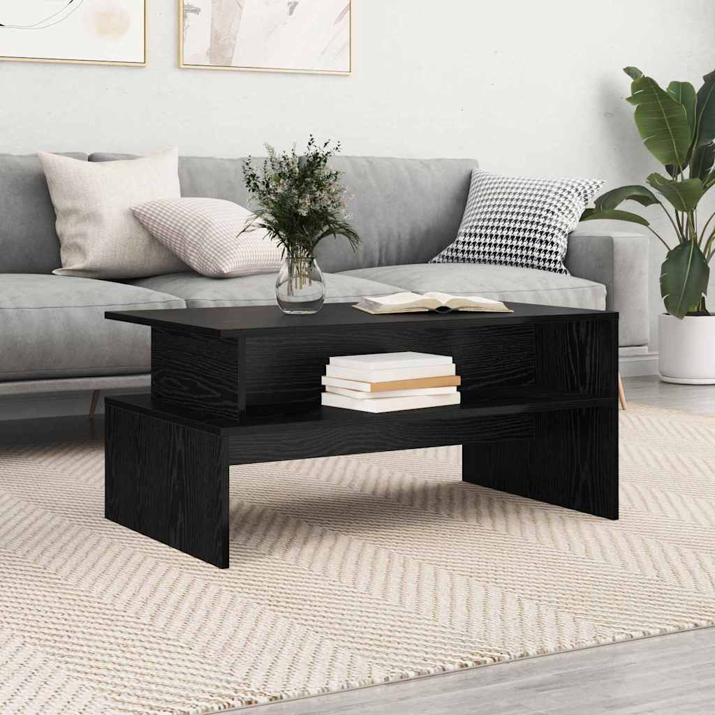 Kaffebord Svart Eik 90 x 55 x 42,5 cm Konstruert tre