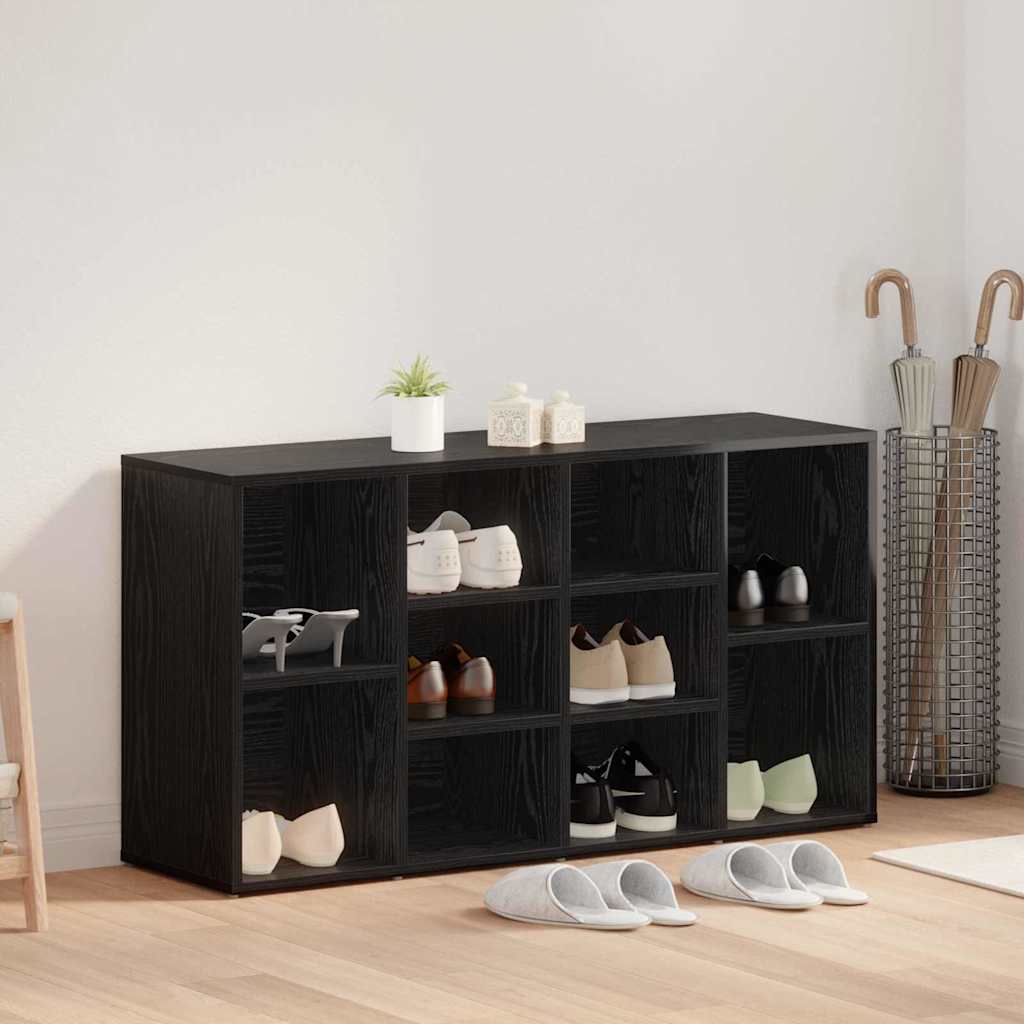Skobenk med hylle Svart Eik 103 x 30 x 54,5 cm Konstruert tre