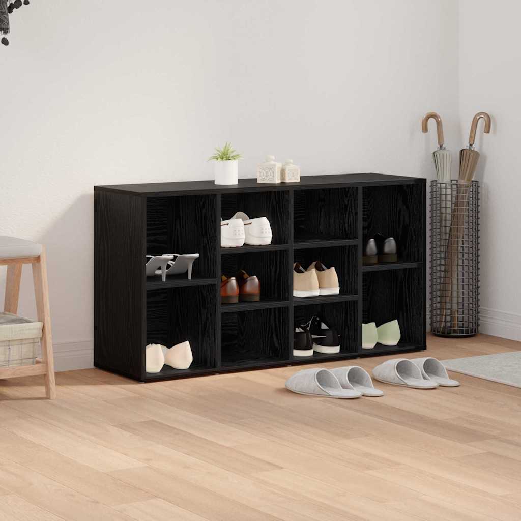 Skobenk med hylle Svart Eik 103 x 30 x 54,5 cm Konstruert tre