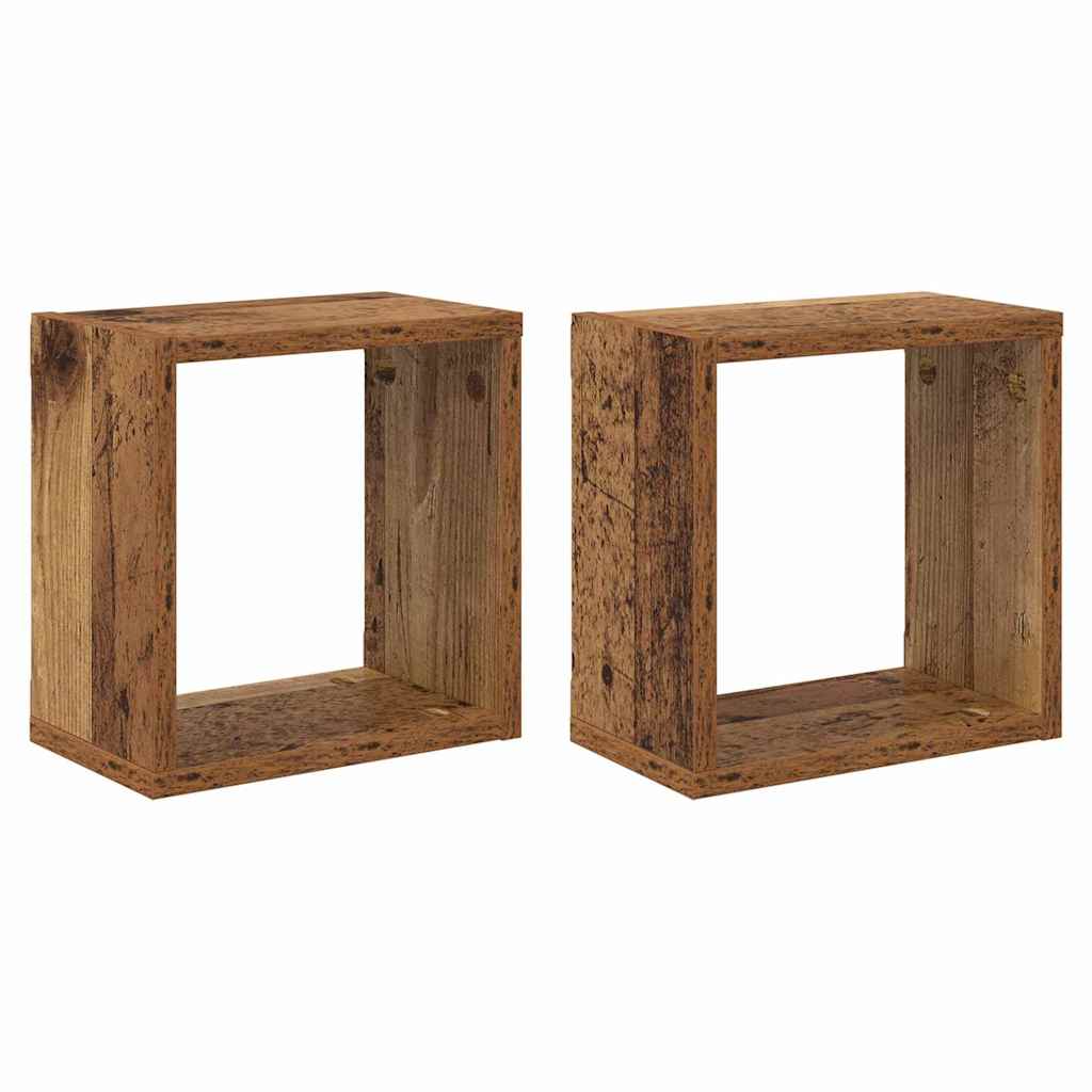 Vegghyller 2 pcs Gammelt tre 26 x 15 x 26 cm Konstruert tre