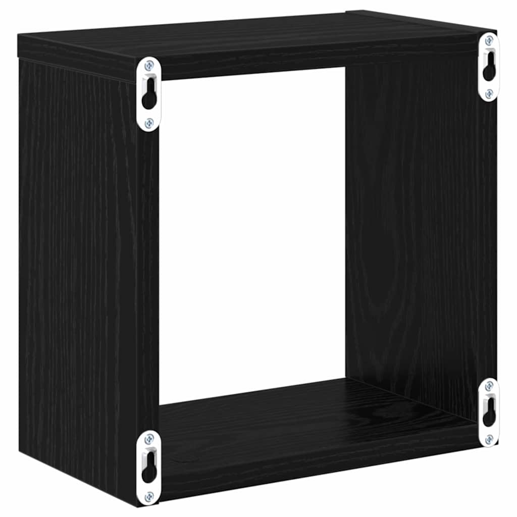 Vegghyller 2 pcs Svart Eik 26 x 15 x 26 cm Konstruert tre