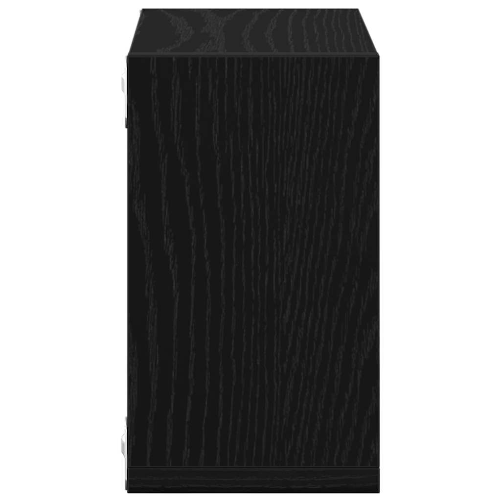 Vegghyller 2 pcs Svart Eik 26 x 15 x 26 cm Konstruert tre