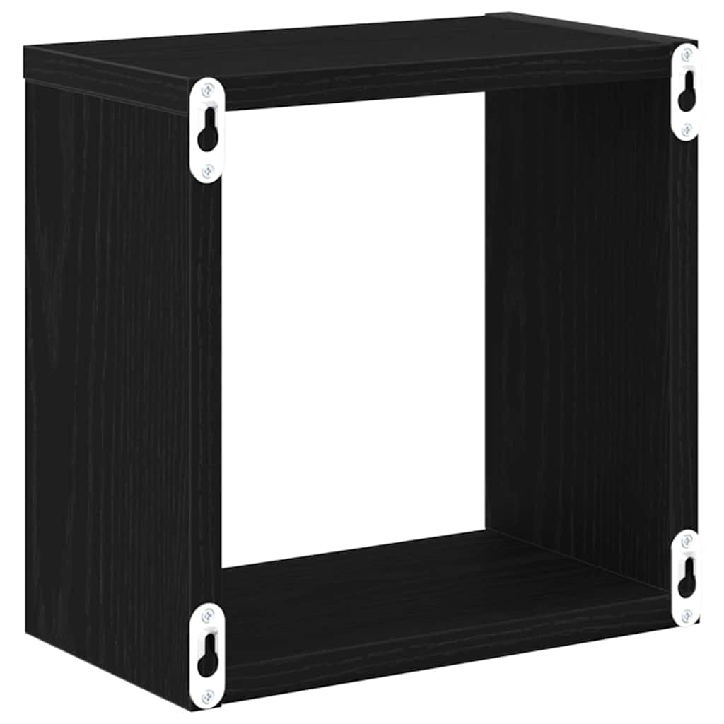 Vegghyller 4 pcs Svart eik 26 x 15 x 26 cm Konstruert tre