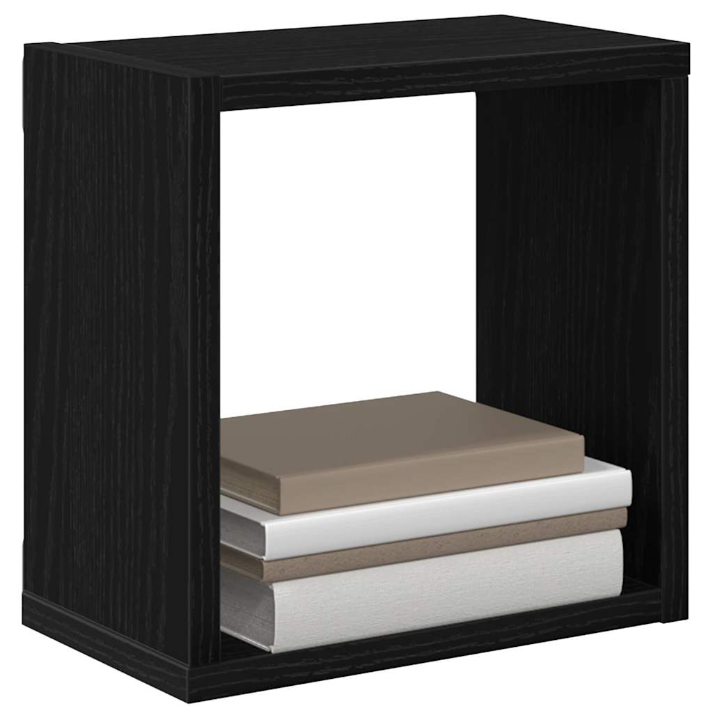 Vegghyller 4 pcs Svart eik 26 x 15 x 26 cm Konstruert tre