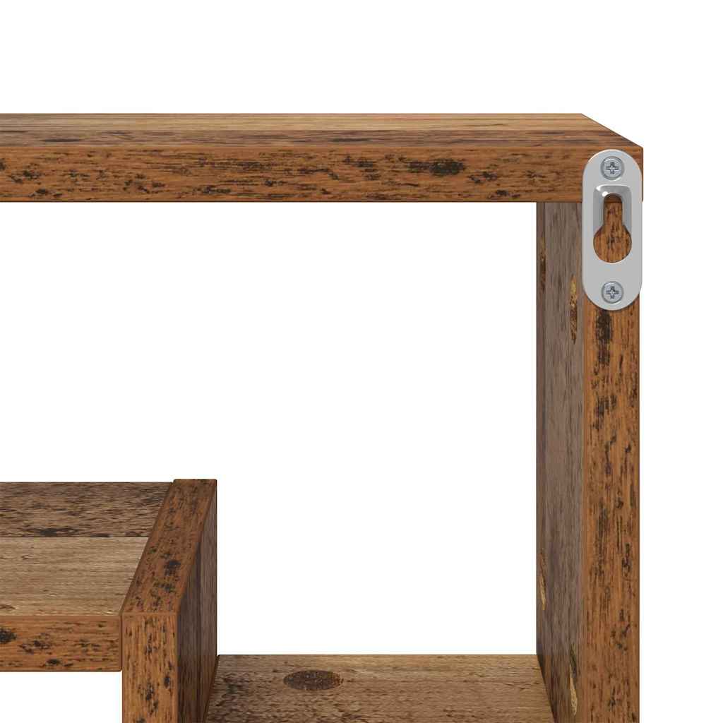 Vegghylle med hylle Gammelt tre 82 x 15 x 51 cm Konstruert tre