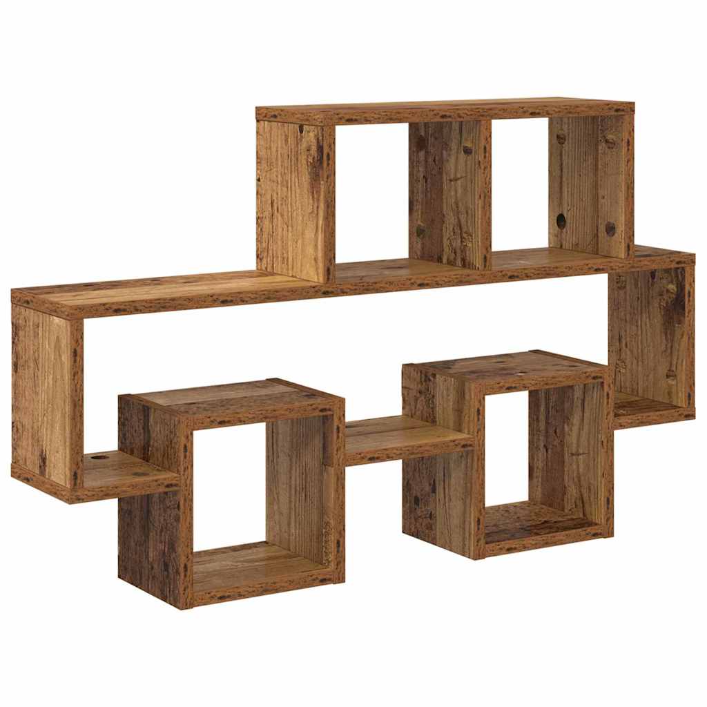 Vegghylle med hylle Gammelt tre 82 x 15 x 51 cm Konstruert tre