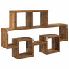 Vegghylle med hylle Gammelt tre 82 x 15 x 51 cm Konstruert tre