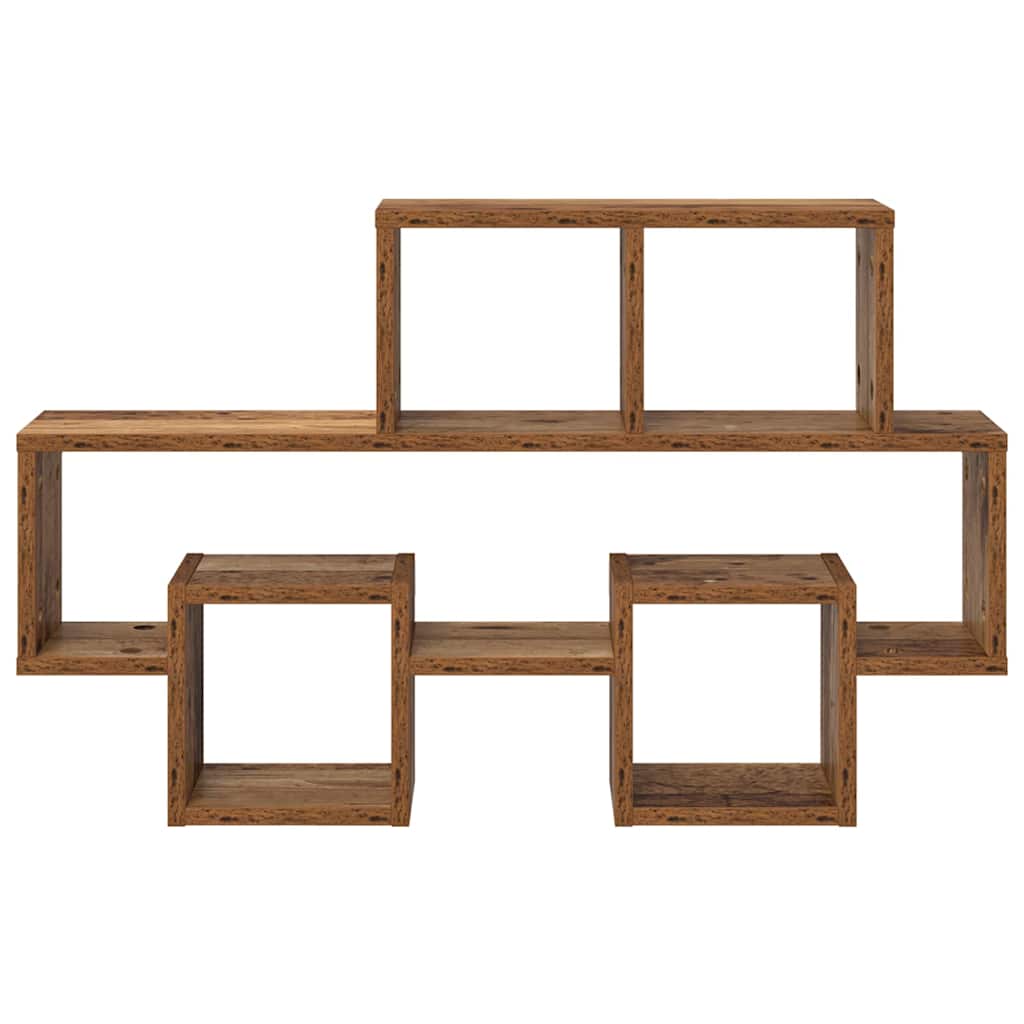 Vegghylle med hylle Gammelt tre 82 x 15 x 51 cm Konstruert tre