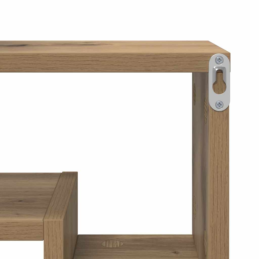 Vegghylle med hylle artisan eik 82 x 15 x 51 cm Konstruert tre vidaXL