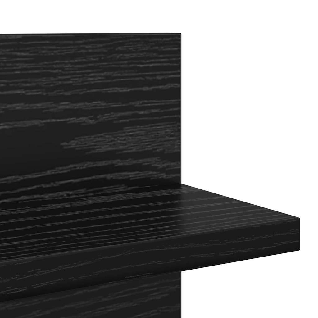 Vegghyller 2 pcs Svart eik 80 x 11.5 x 18 cm Konstruert tre