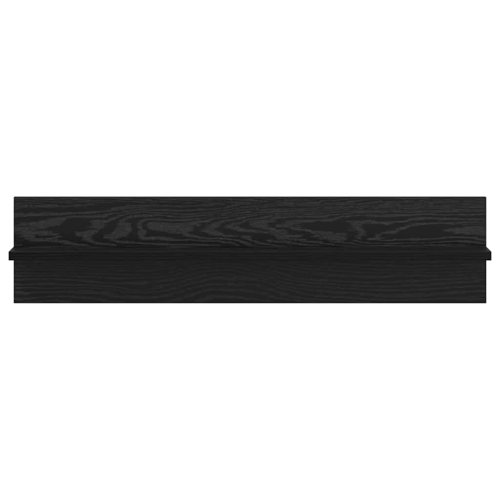 Vegghyller 2 pcs Svart eik 80 x 11.5 x 18 cm Konstruert tre