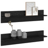 Vegghyller 2 pcs Svart eik 80 x 11.5 x 18 cm Konstruert tre