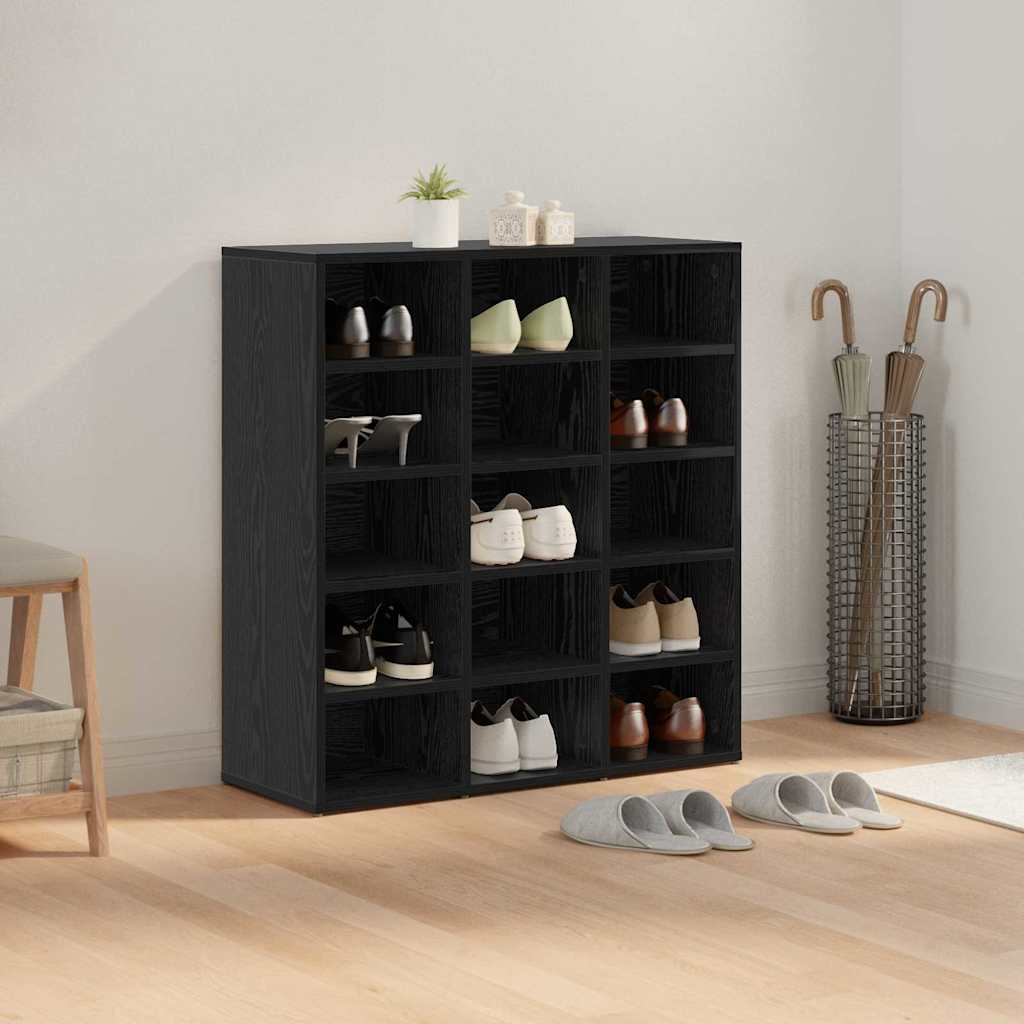 Sko Skap med hylle Svart Eik 77,5 x 30 x 83,5 cm Konstruert tre