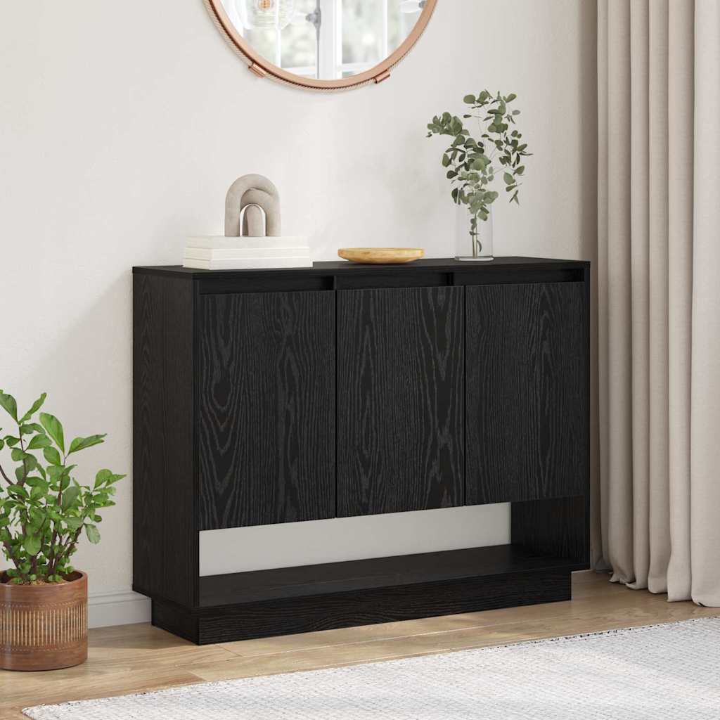 Serviesskap Svart Eik 97 x 29 x 75 cm Konstruert tre