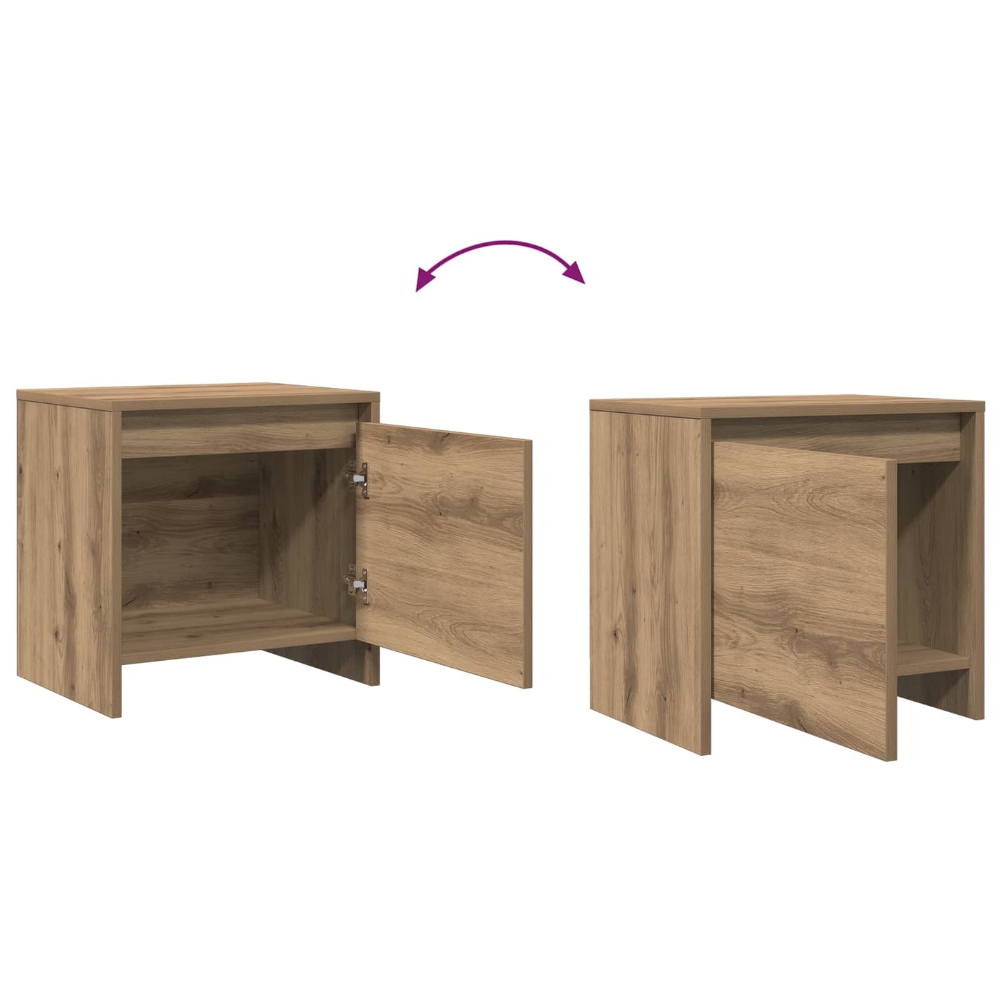 Nattbordskap Artisan Eik 45 x 34 x 44,5 cm Konstruert tre