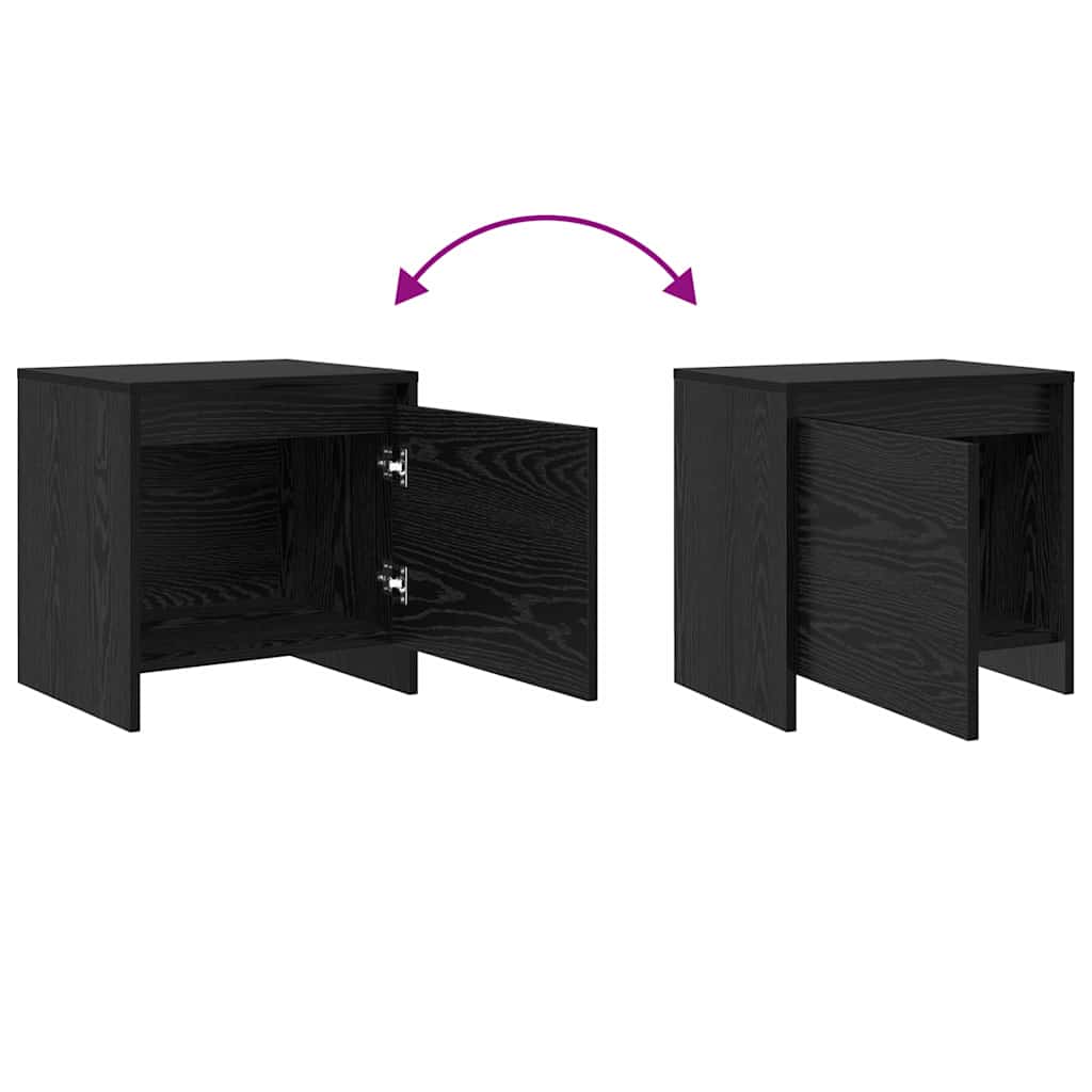 Nattbordskap Svart eik 45 x 34 x 44,5 cm Konstruert tre