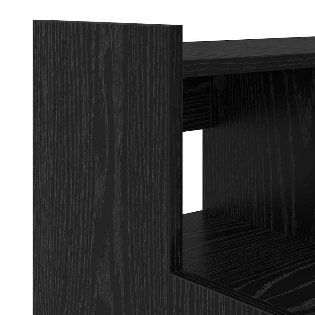 Skrivebord med hylle Svart Eik 97 x 45 x 90 cm Konstruert tre
