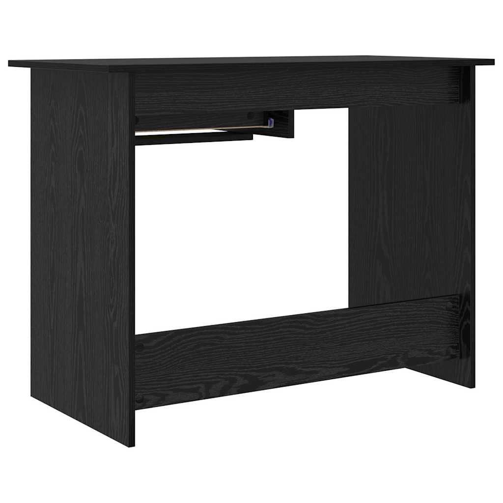 Skrivebord med skuff Svart Eik 100 x 50 x 76 cm Konstruert tre