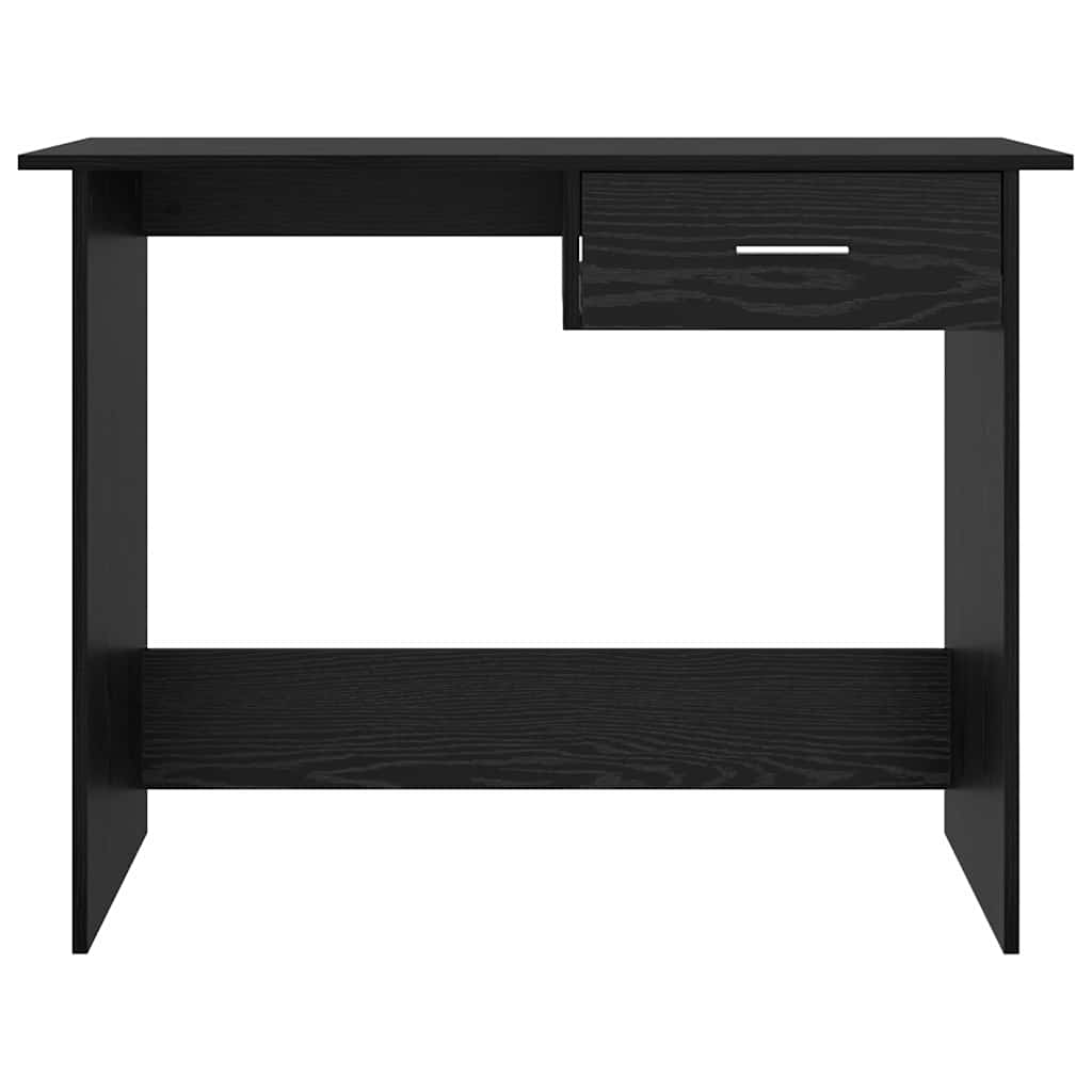 Skrivebord med skuff Svart Eik 100 x 50 x 76 cm Konstruert tre