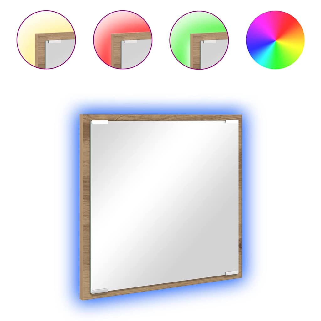LED Badevindu Artisan Eik 40 x 37 x 8.5 cm Konstruert tre