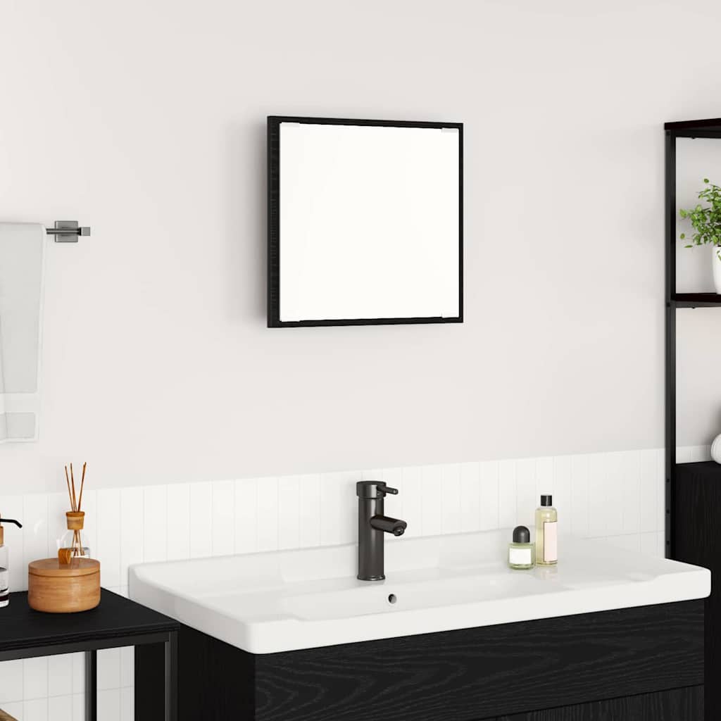 LED Badevindu Svart Eik 40 x 37 x 8.5 cm Konstruert tre