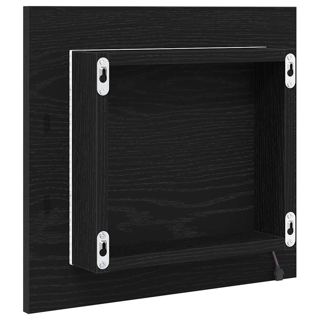 LED Badevindu Svart Eik 40 x 37 x 8.5 cm Konstruert tre
