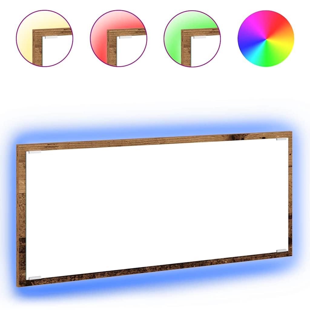 Speil Veggmontert Gamle tre 90 x 8,5 x 37 cm Konstruert tre