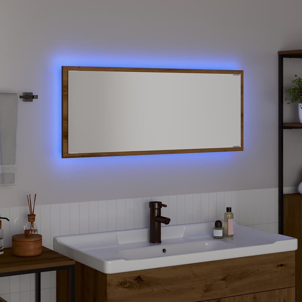 Speil Veggmontert Artisan Eik 90 x 8,5 x 37 cm Konstruert tre