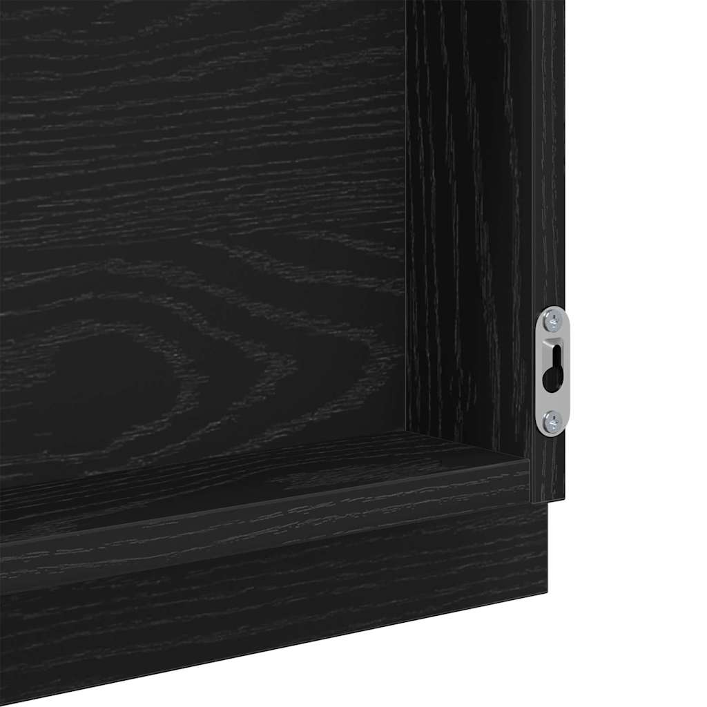 Speil Veggmontert Svart Eik 90 x 8,5 x 37 cm Konstruert tre