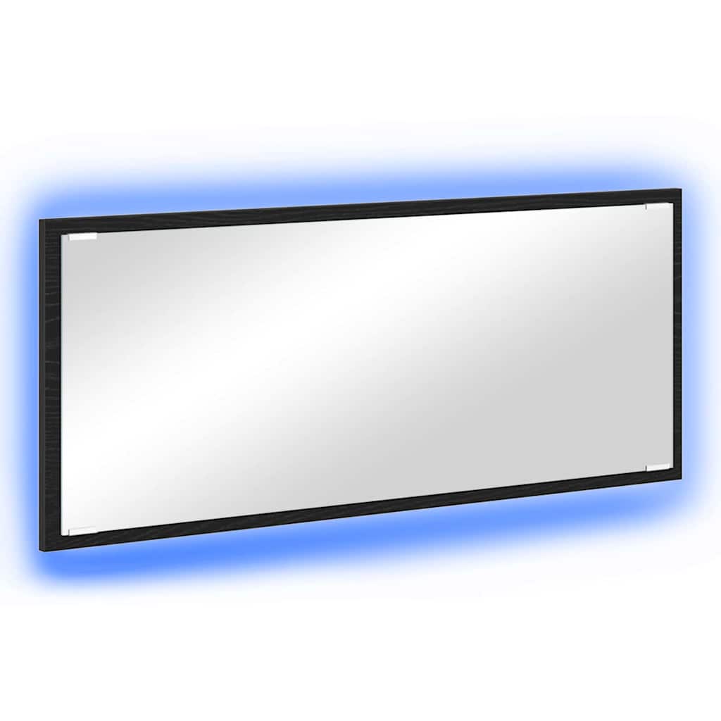 Speil Veggmontert Svart Eik 90 x 8,5 x 37 cm Konstruert tre