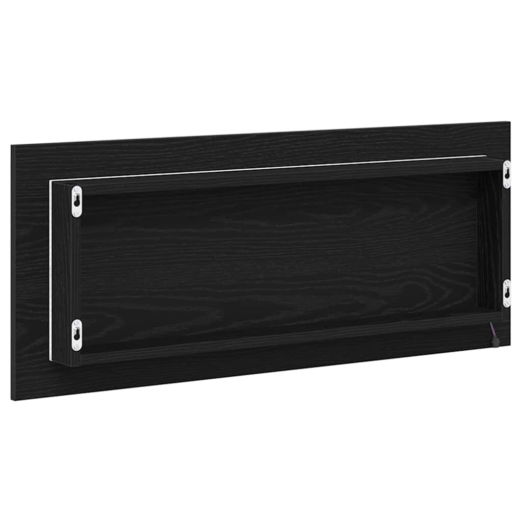 Speil Veggmontert Svart Eik 90 x 8,5 x 37 cm Konstruert tre