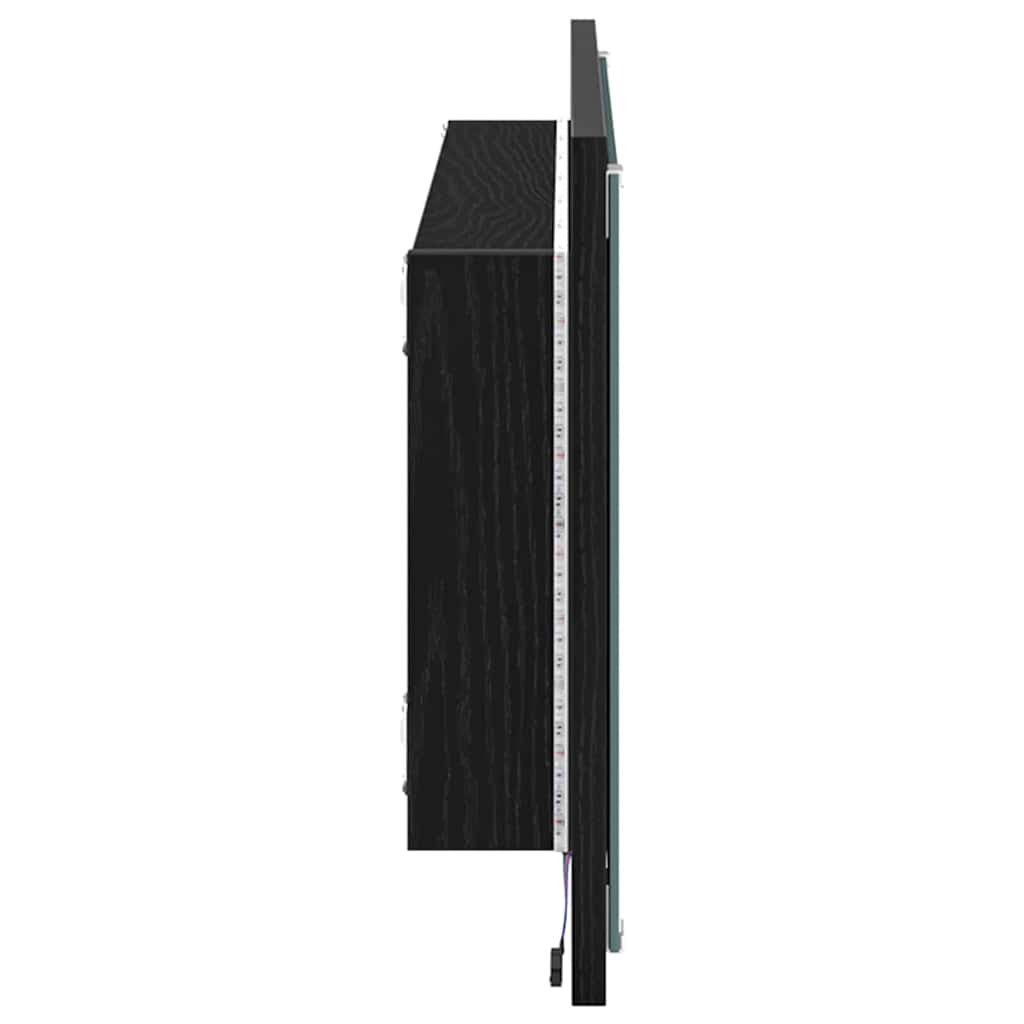 Speil Veggmontert Svart Eik 90 x 8,5 x 37 cm Konstruert tre