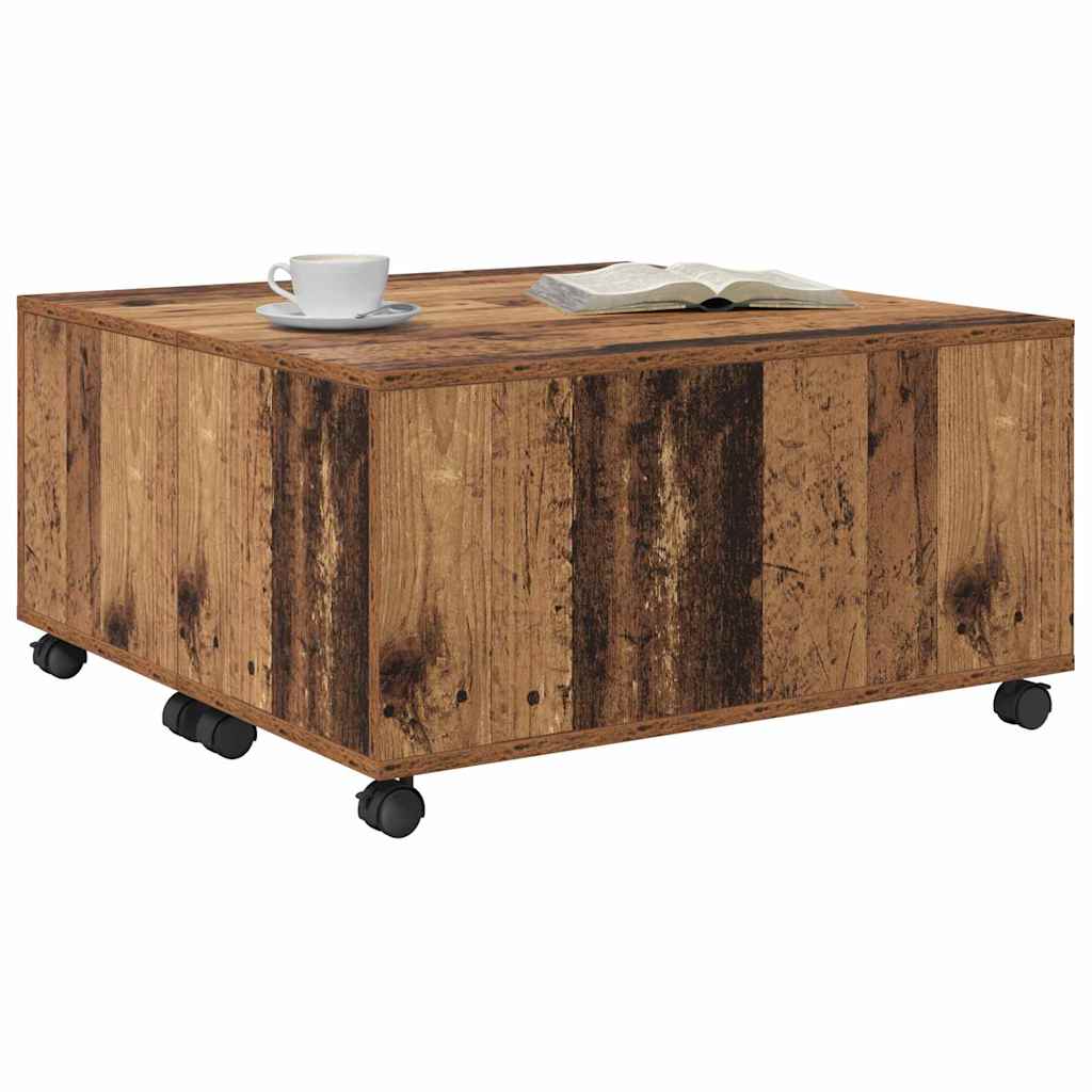 Kaffebord med skuff Gammelt tre 75 x 75 x 38 cm Konstruert tre