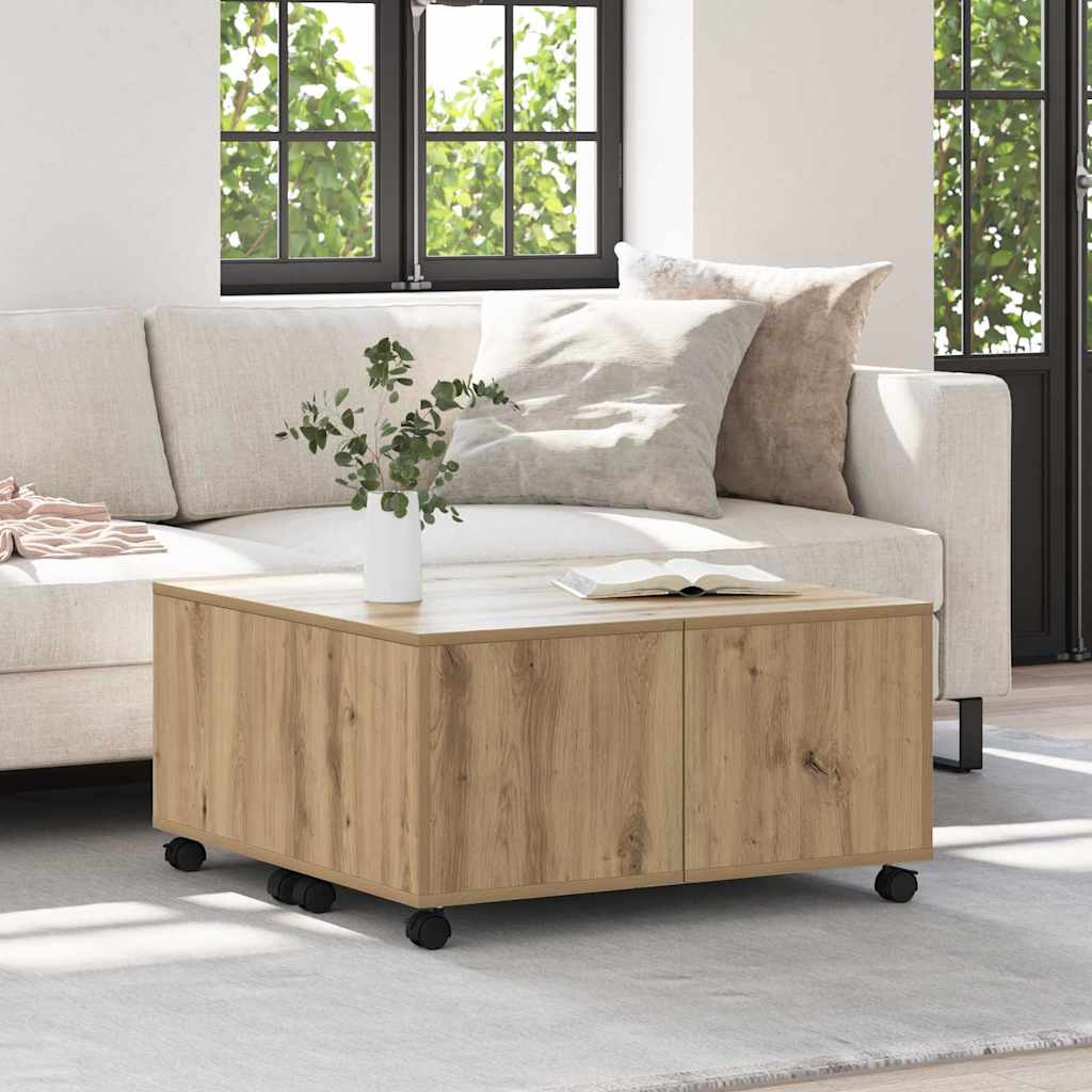 Kaffebord med skuff Artisan Eik 75 x 75 x 38 cm Konstruert tre
