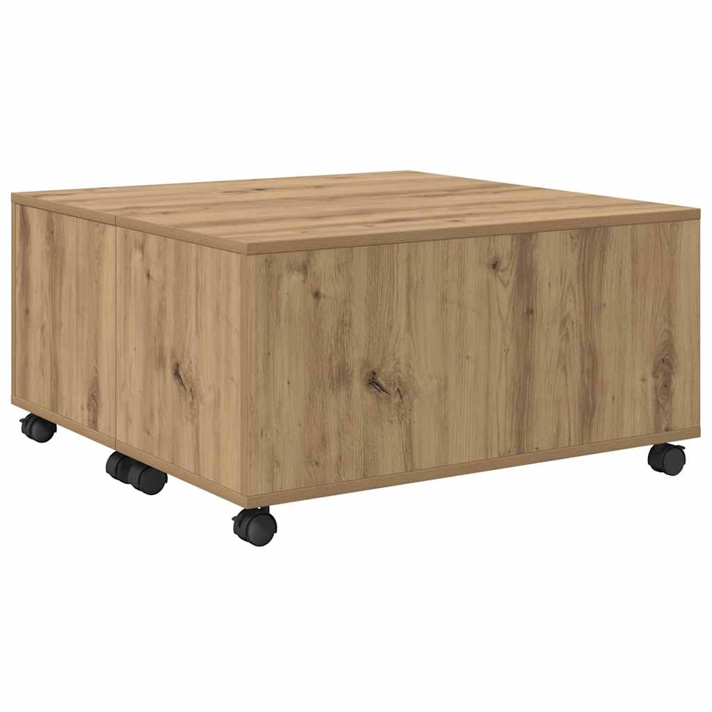 Kaffebord med skuff Artisan Eik 75 x 75 x 38 cm Konstruert tre