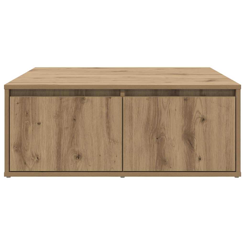 Kaffebord med skuff artisan eik 80 x 80 x 31 cm Konstruert tre