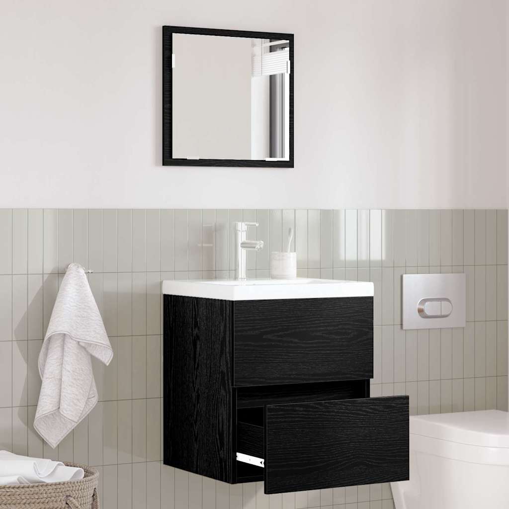 Baderomsskap Svart Eik 41 x 38,5 x 45 cm Konstruert tre