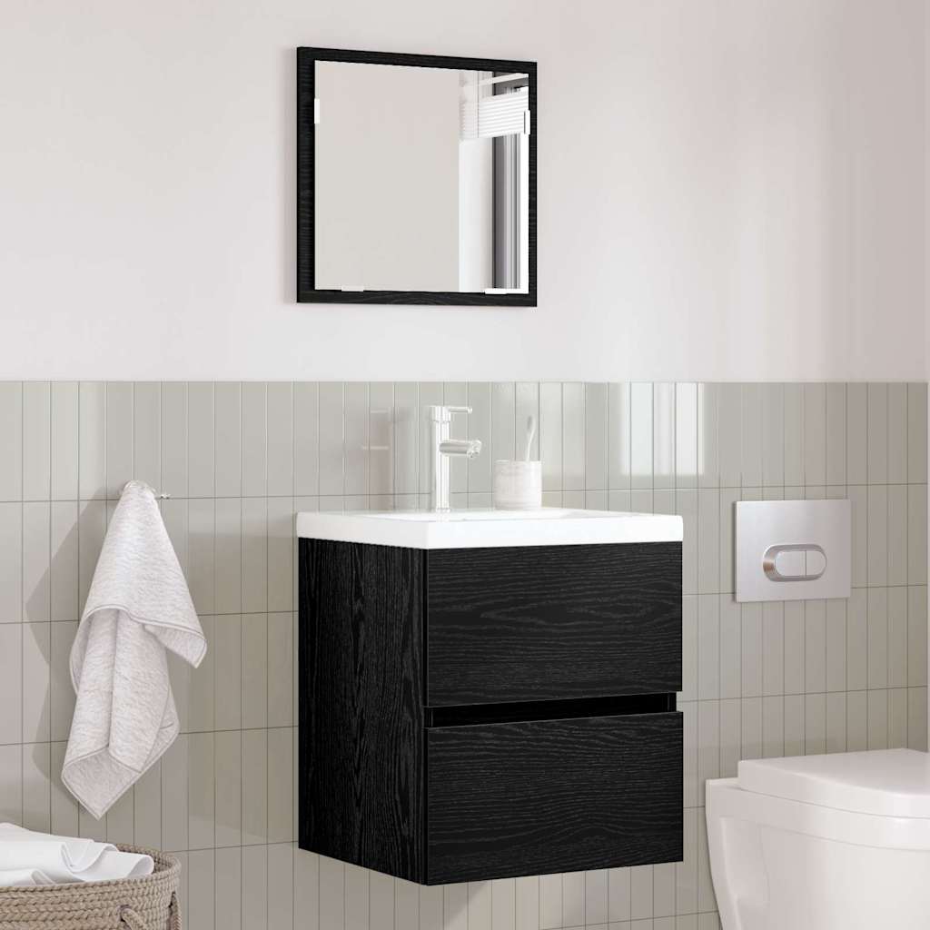 Baderomsskap Svart Eik 41 x 38.5 x 45 cm Konstruert tre