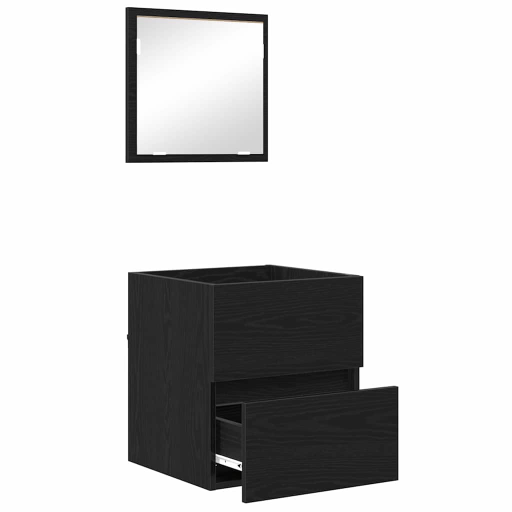 Baderomsskap Svart Eik 41 x 38.5 x 45 cm Konstruert tre