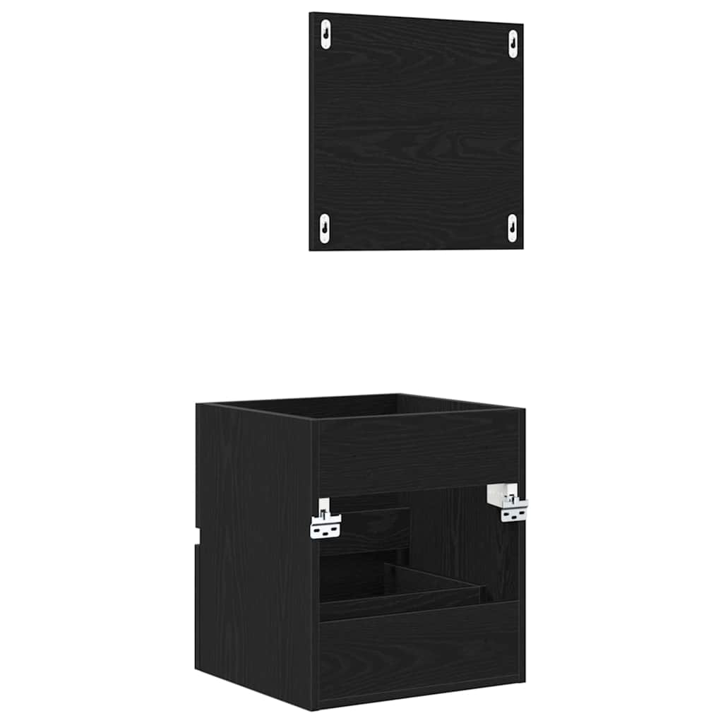 Baderomsskap Svart Eik 41 x 38.5 x 45 cm Konstruert tre