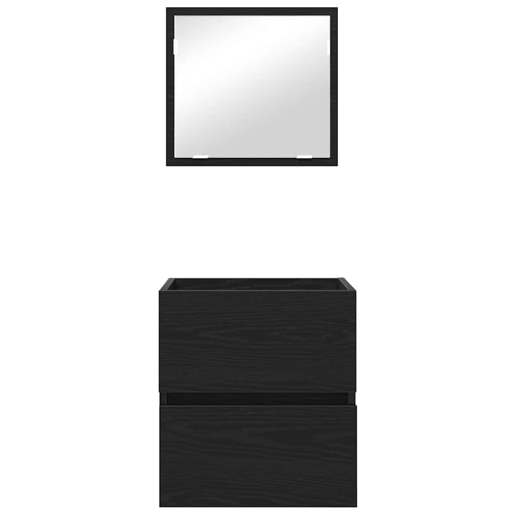 Baderomsskap Svart Eik 41 x 38,5 x 45 cm Konstruert tre