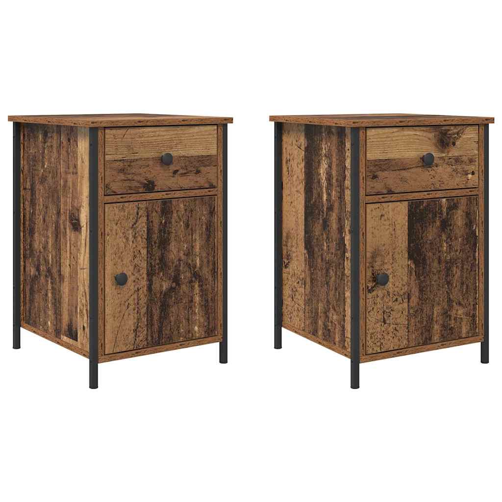 Nattbordskap 2 pcs Gammelt tre 40 x 42 x 60 cm Konstruert tre